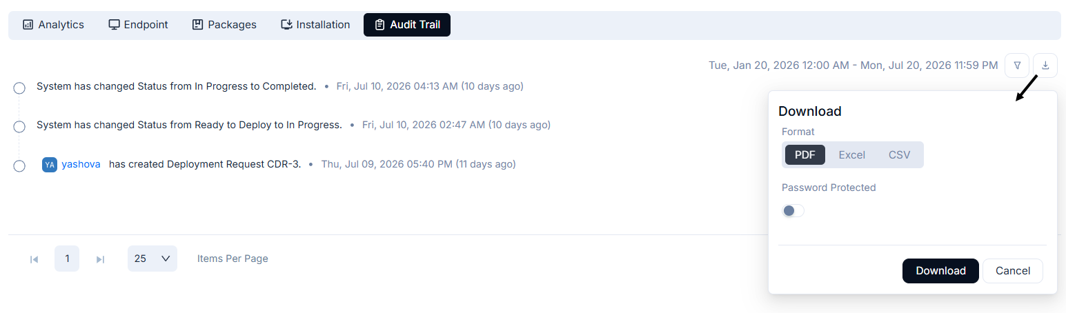 Audit Trail Tab