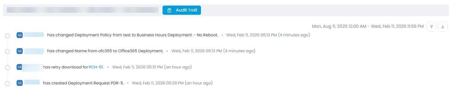 Audit Trail Tab