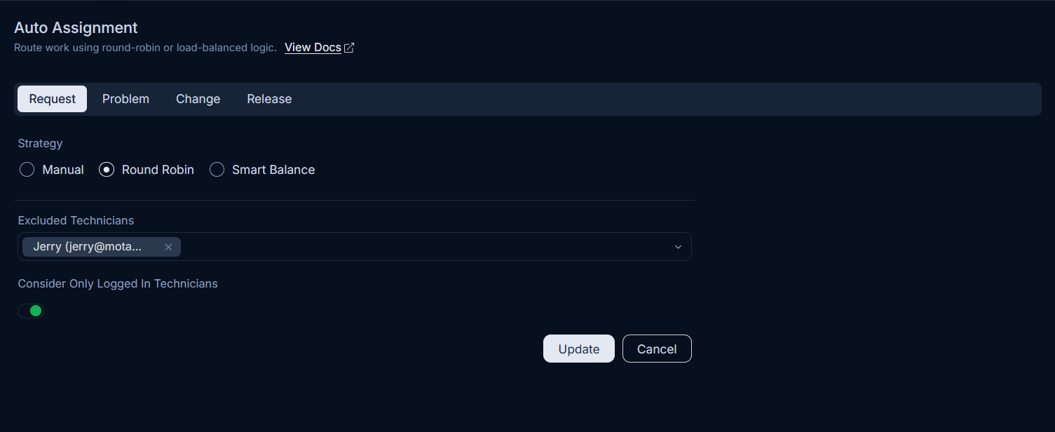 Auto Assignment Settings