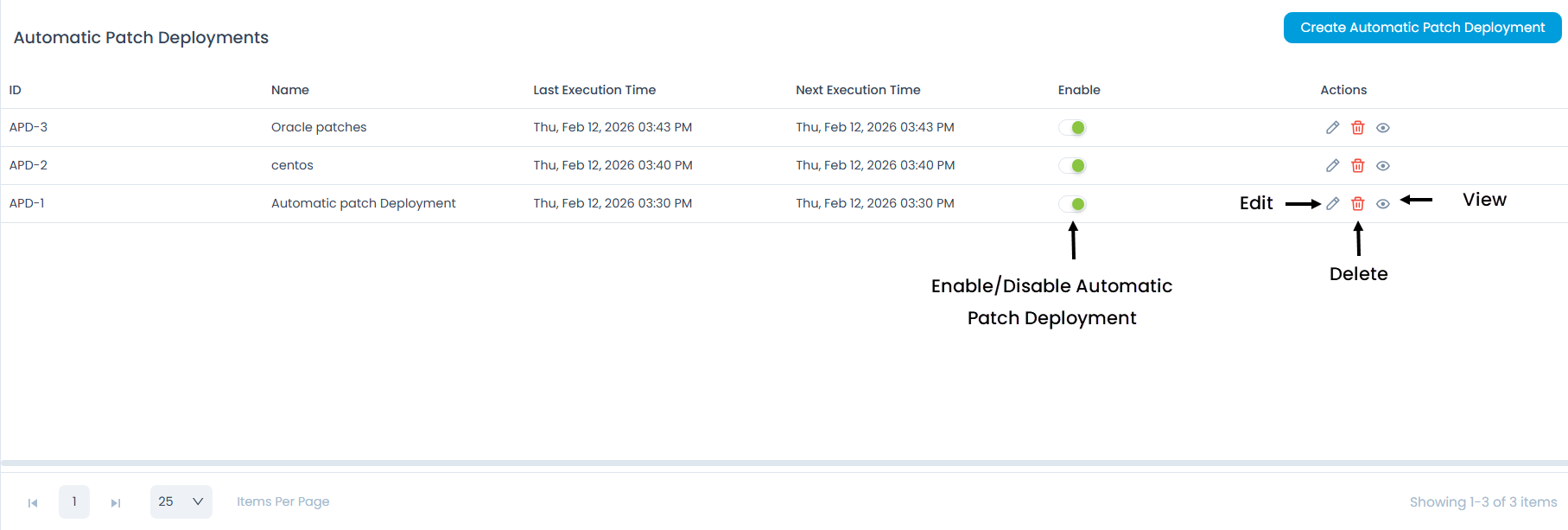 Automatic Patch Deployment List