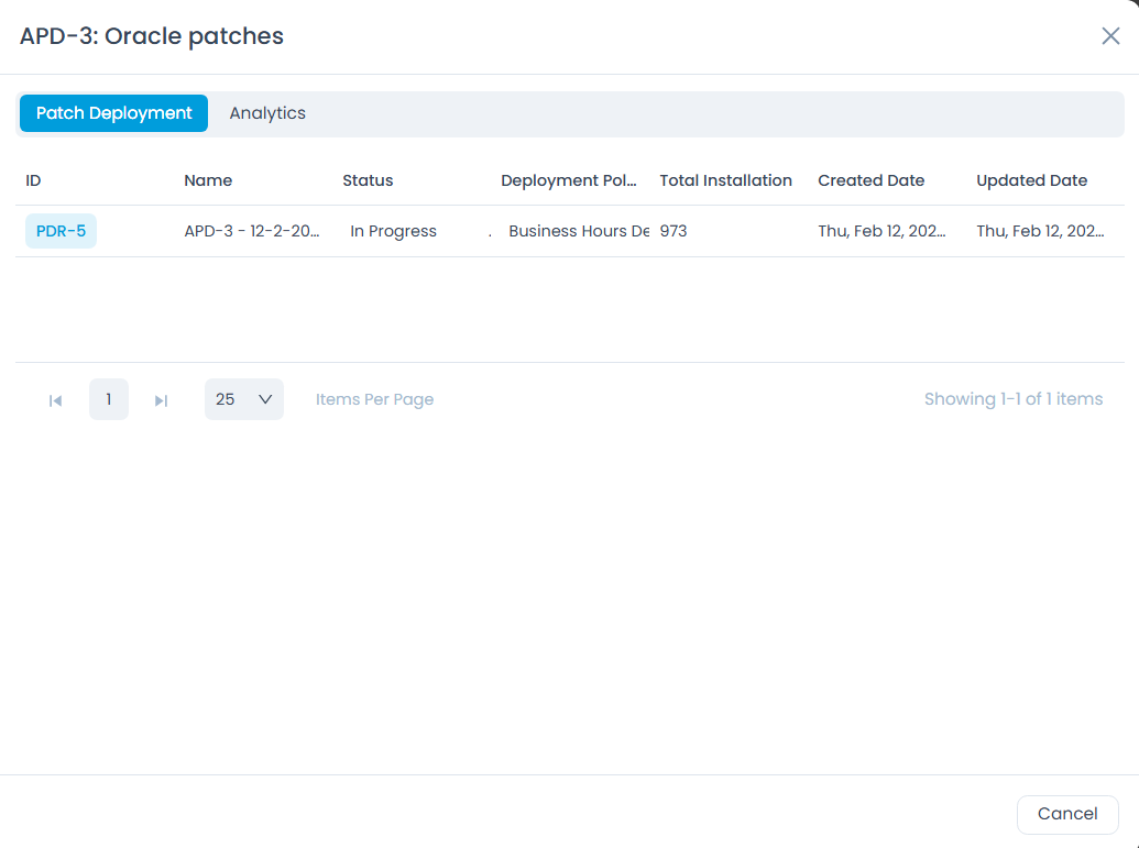 Viewing the Completed Patch Deployments