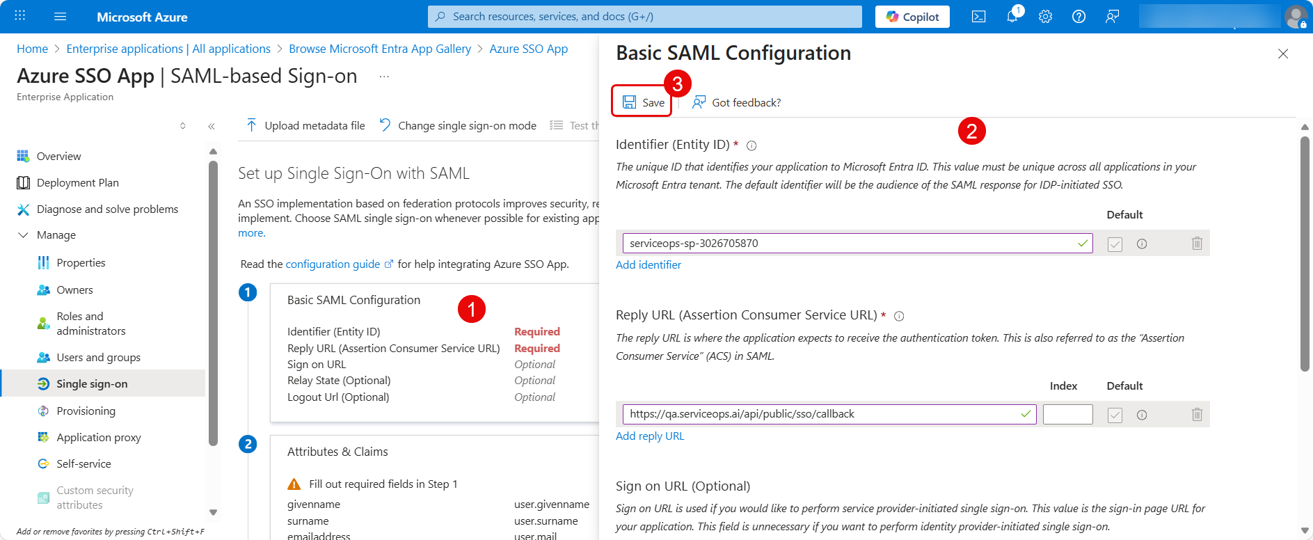 Edit SAML Configuration