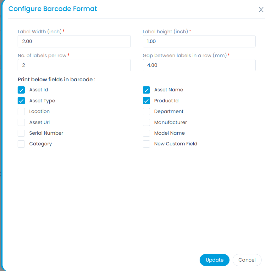 Configure the Barcode Format