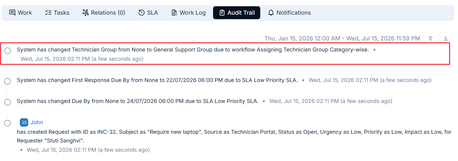 Audit Trail for Request REQ-40