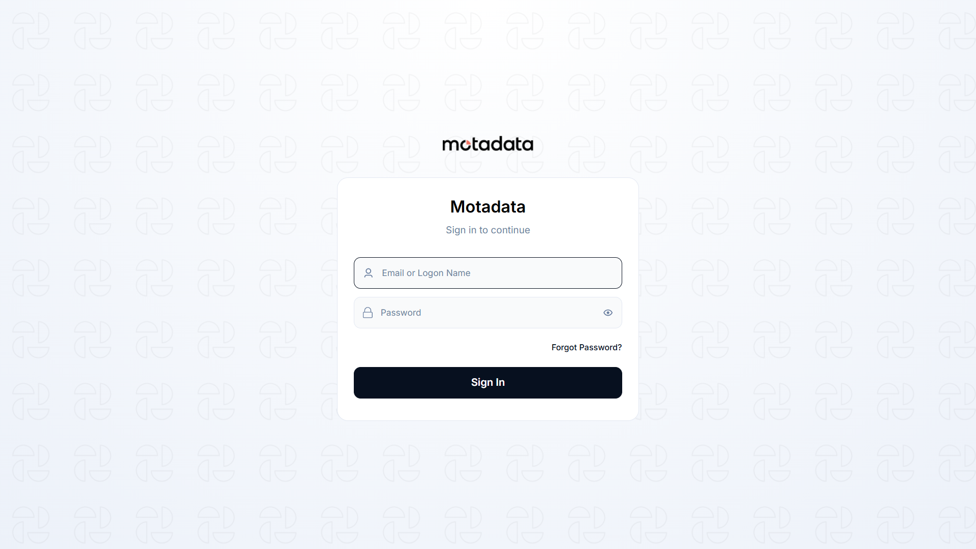 Single Login Screen