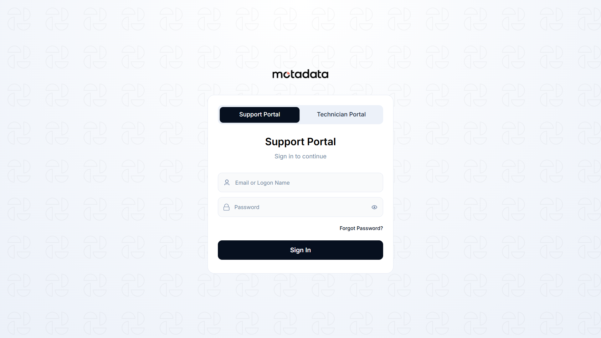 Separate Login Screen