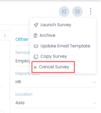 Cancel Survey Option