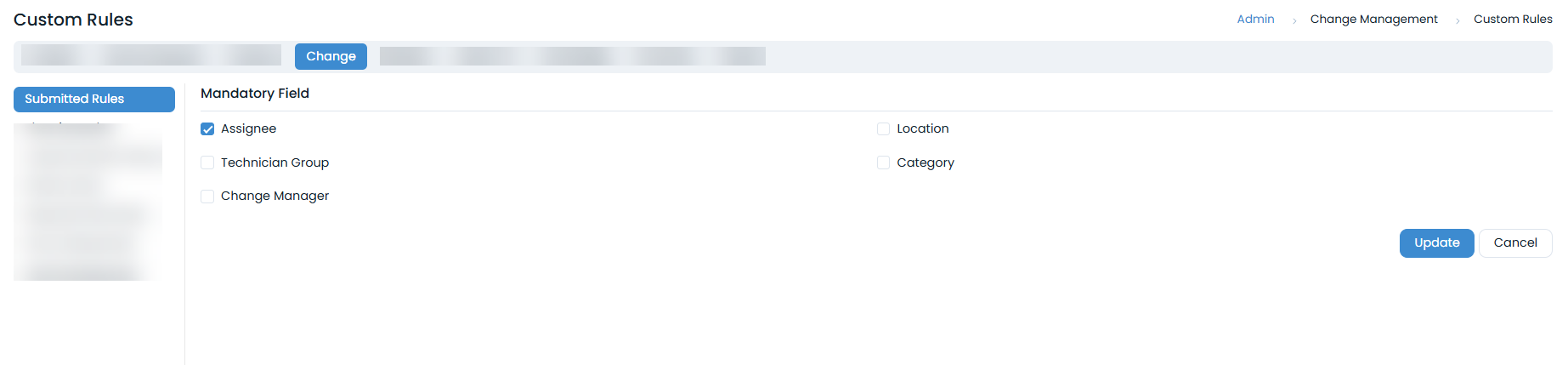 Rules to Submit a Change Request