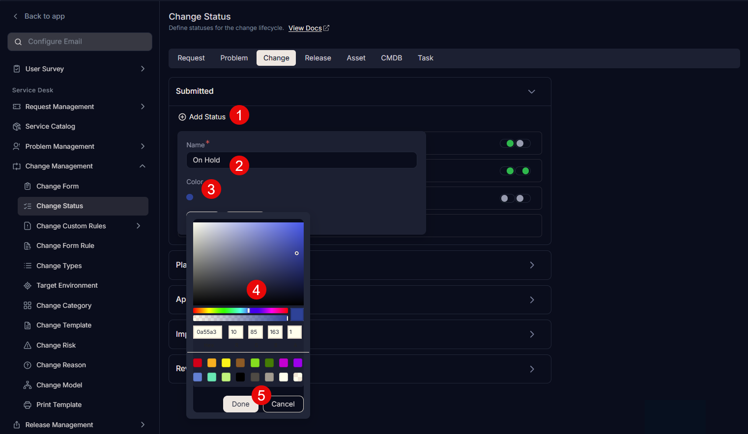 Adding Status