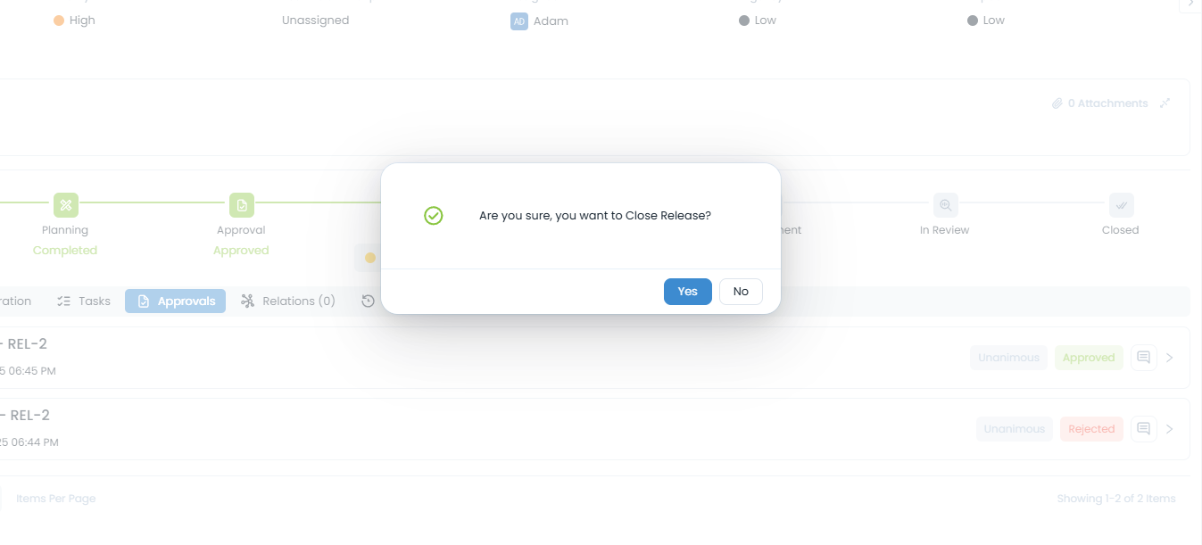 Confirmation Message