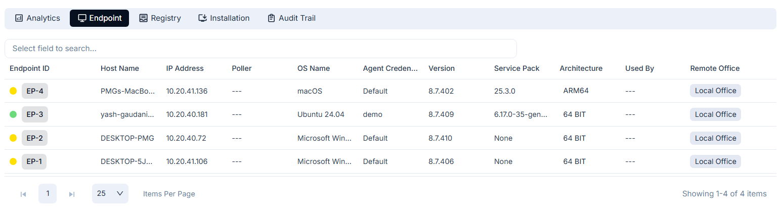 Endpoints Tab
