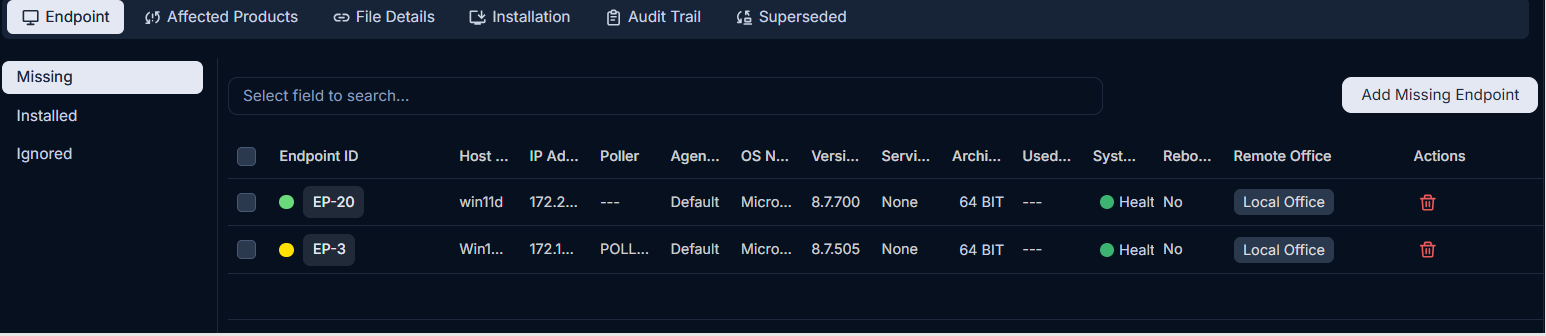 Endpoints Tab