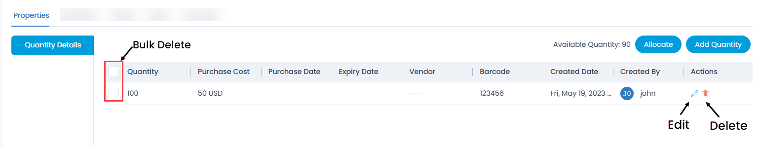 Quantity Details