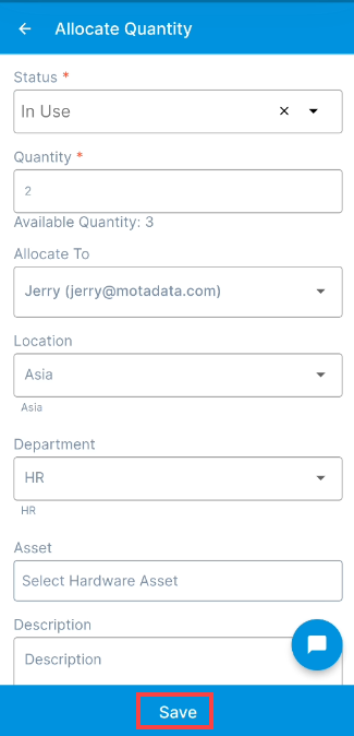 Allocate Quantity