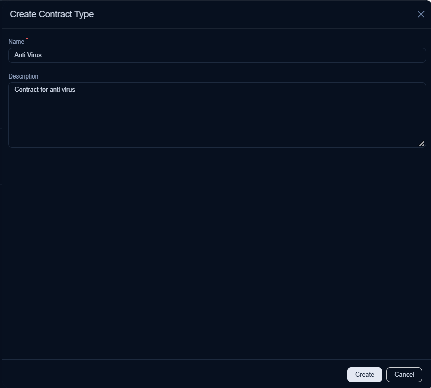 Create Contract Type
