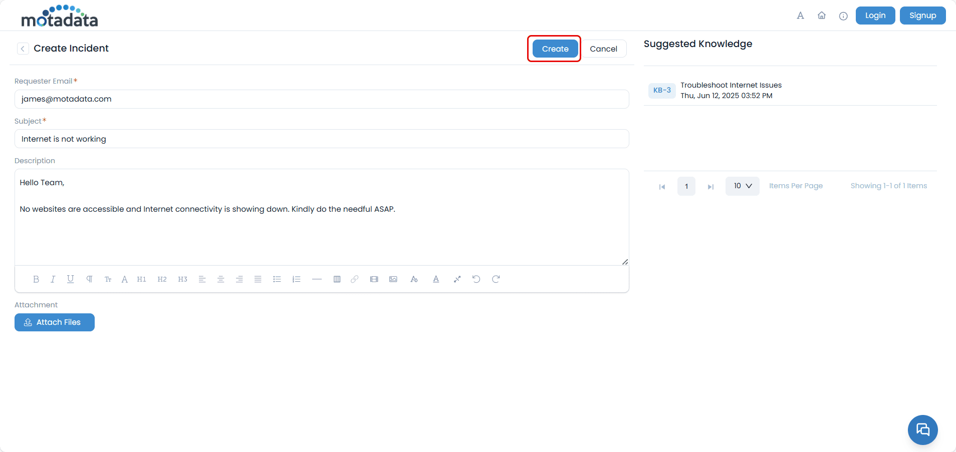 Create Incident Without Login