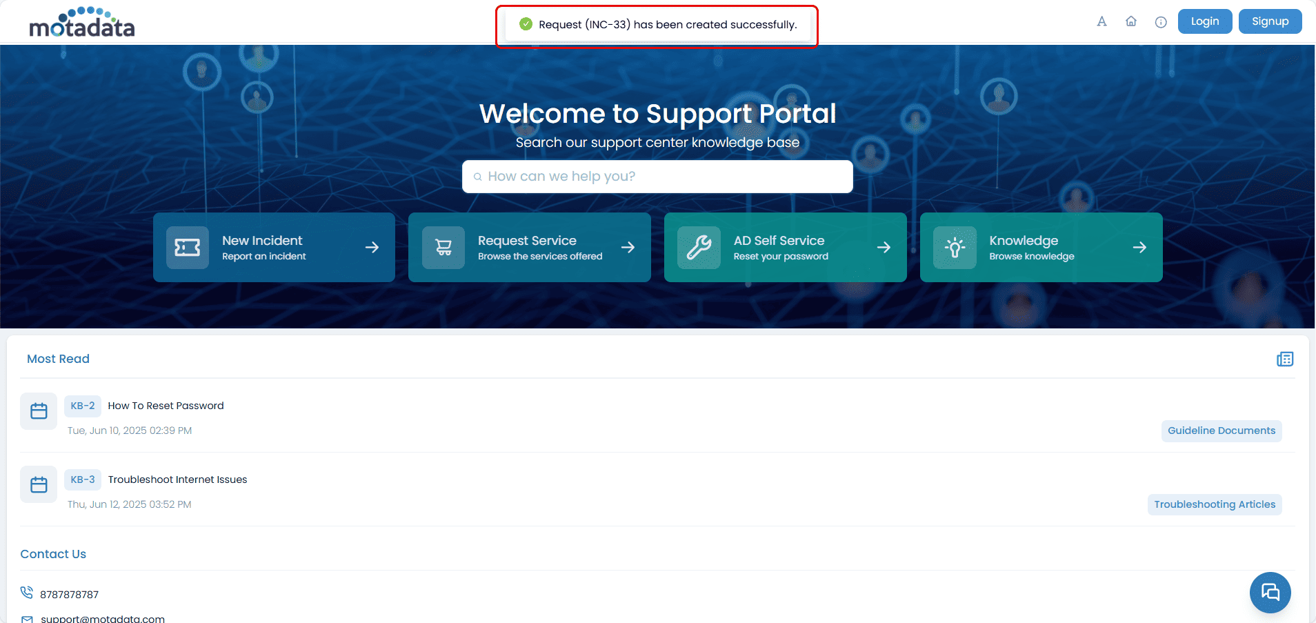 Create Incident Without Login