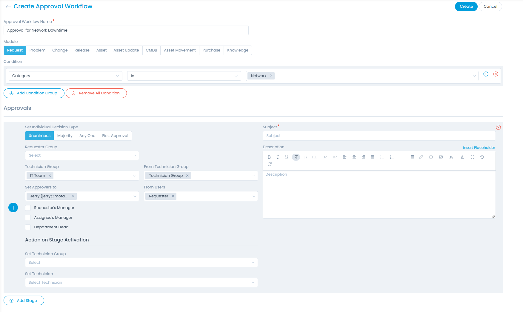 Create Approval Workflow