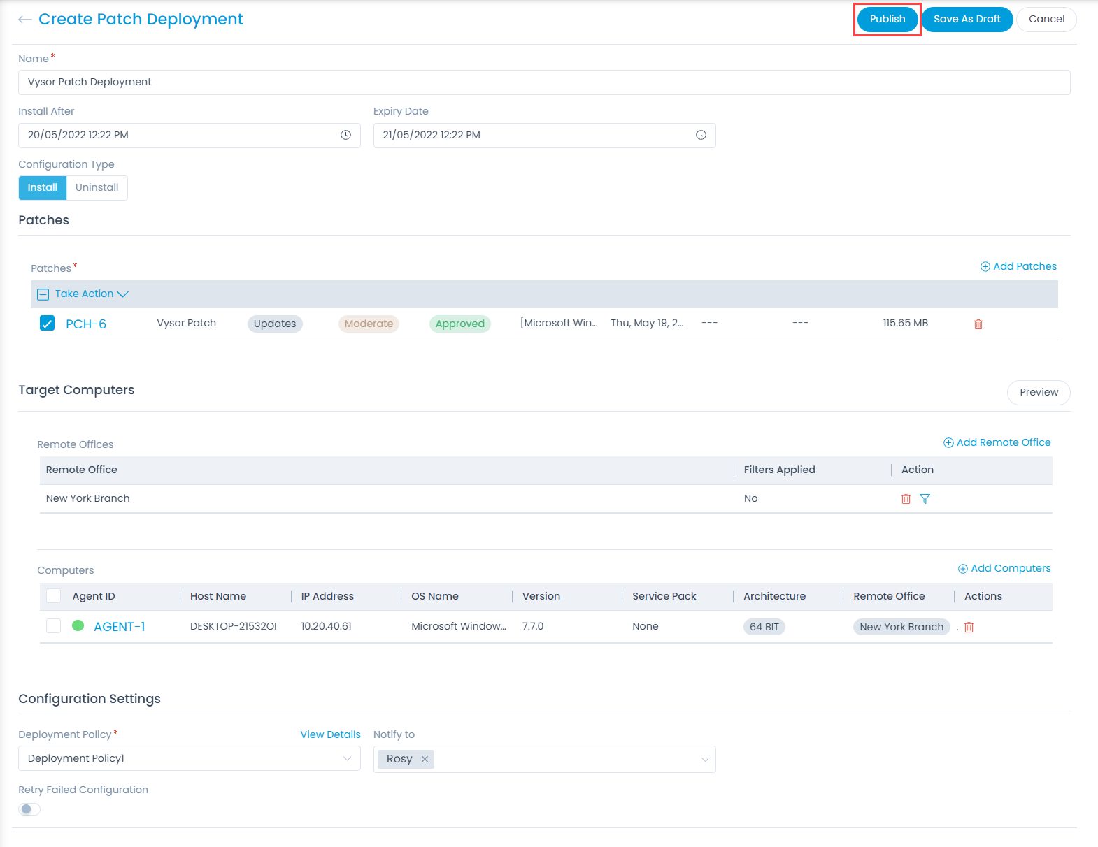 Creating Patch Deployment