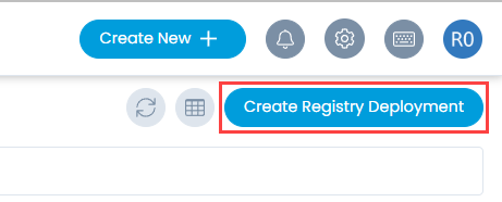 Create Registry Deployment button