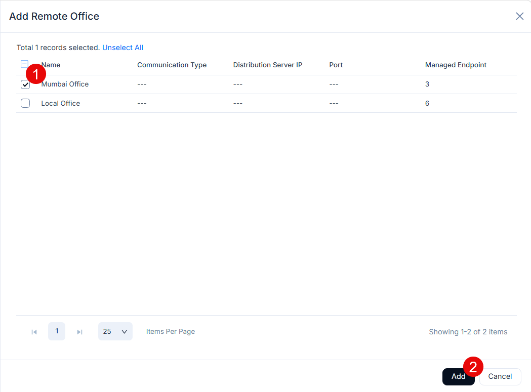 Adding Remote Offices