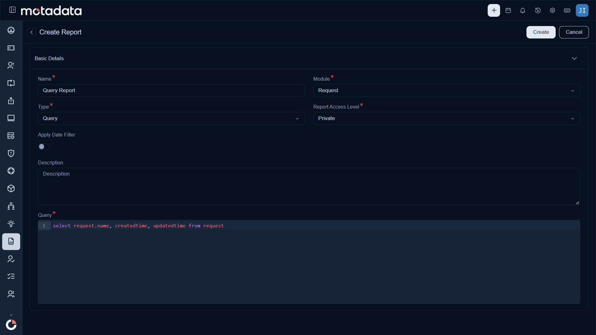 Creating Query Report