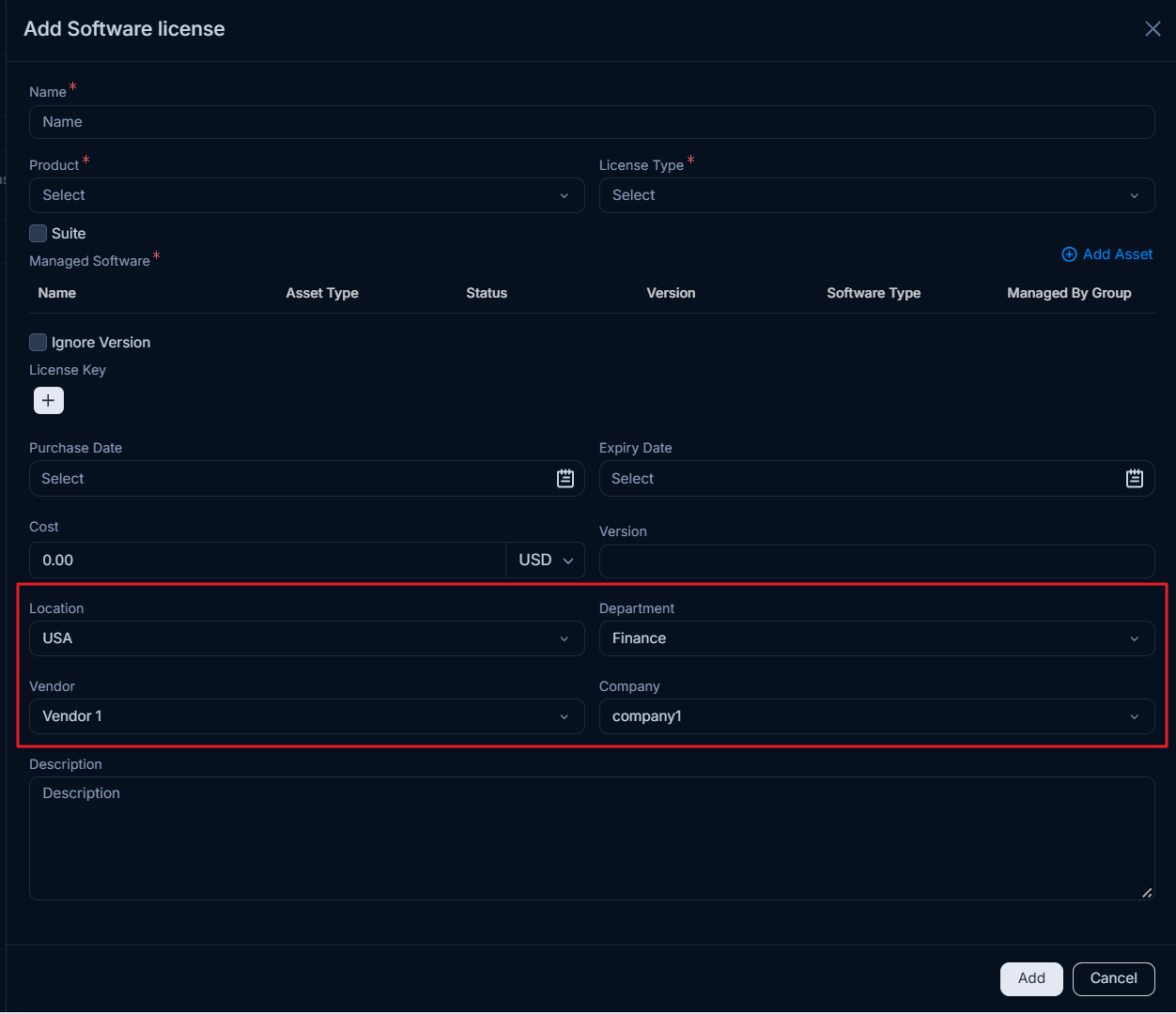 Create software details page