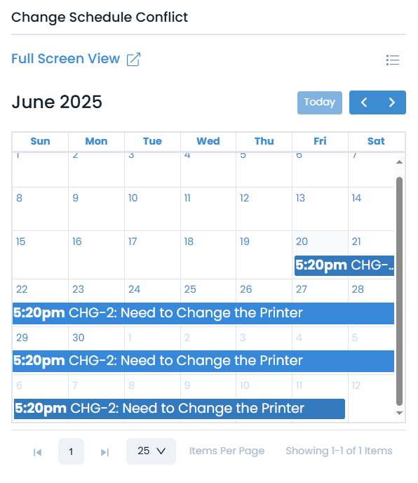 Change Schedule Conflict (Calendar View)