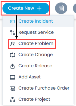 Create Problem option
