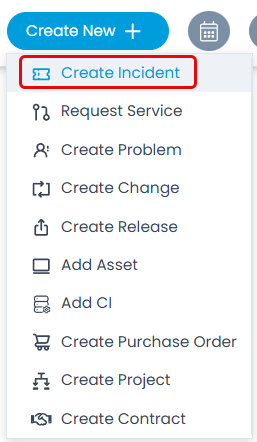 Create Request option