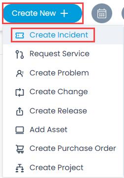 Create Request option