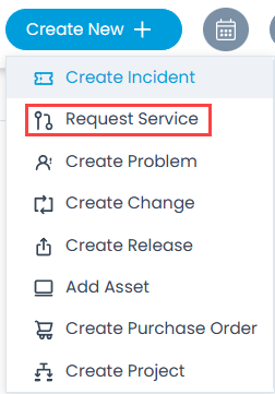 Create a Service Request option