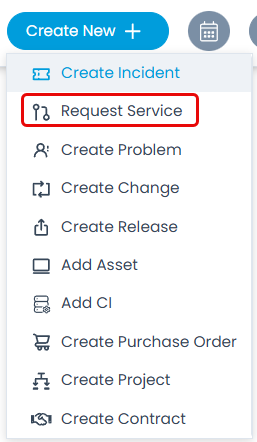 Create a Service Request option