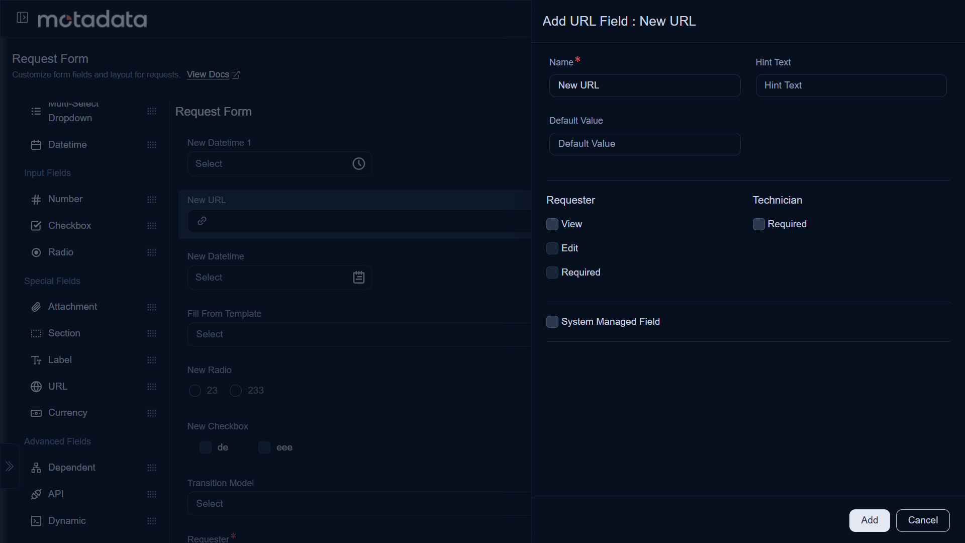 URL and Currency field types