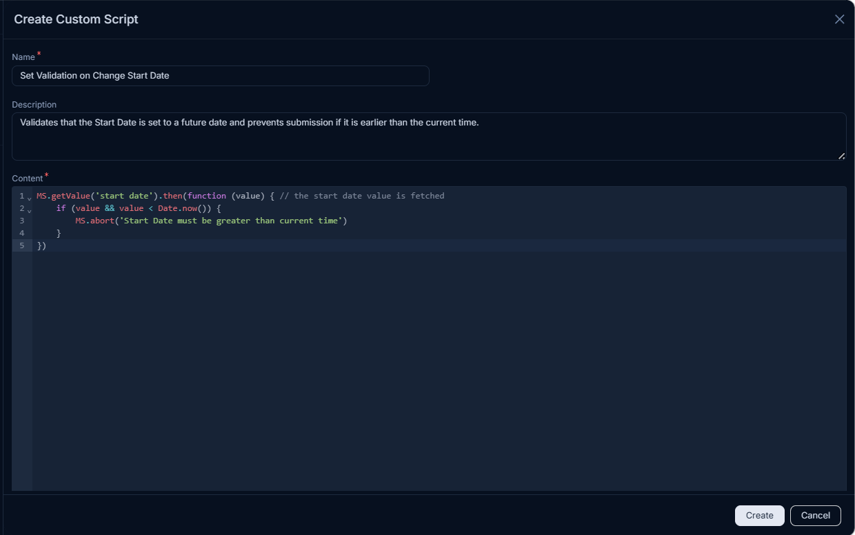 Create Custom Script