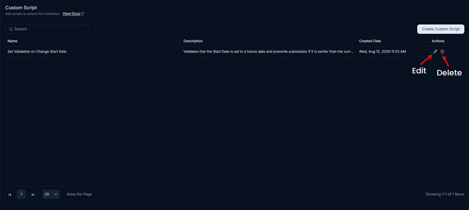 Created Custom Script