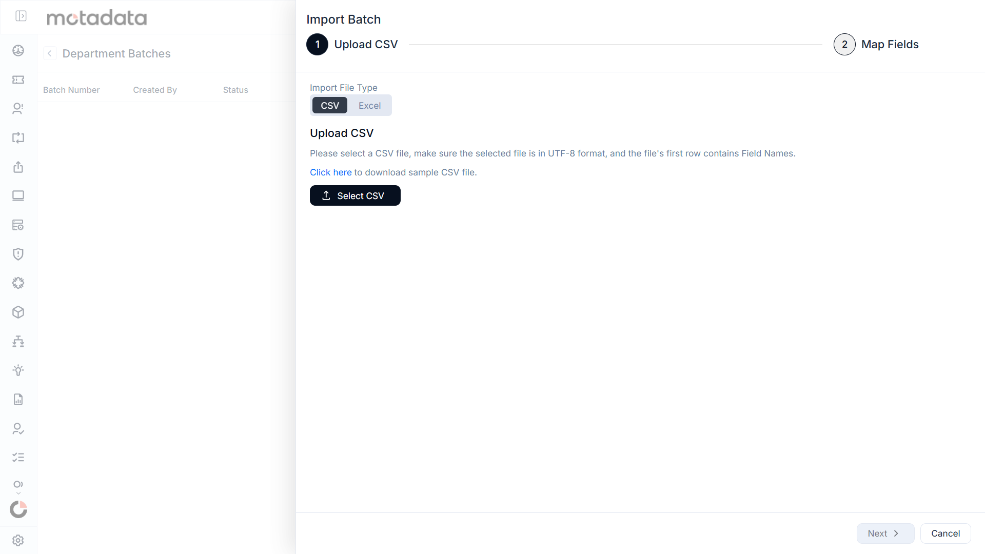 Select .CSV File