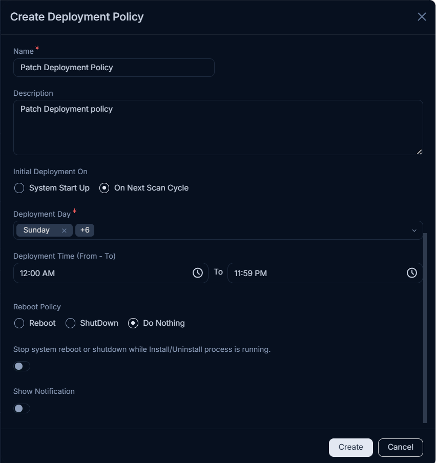 Create Deployment Policy