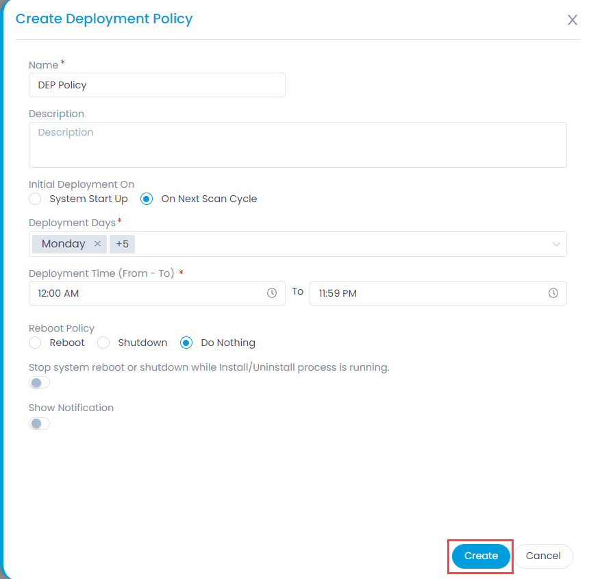 Create Deployment Policy
