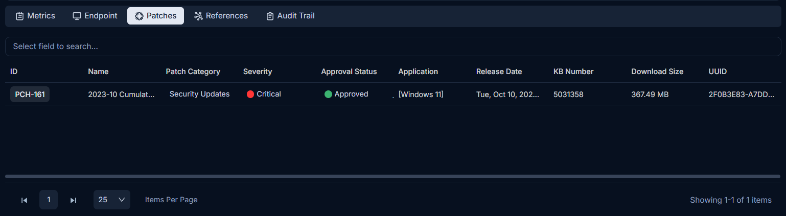 Patches Tab