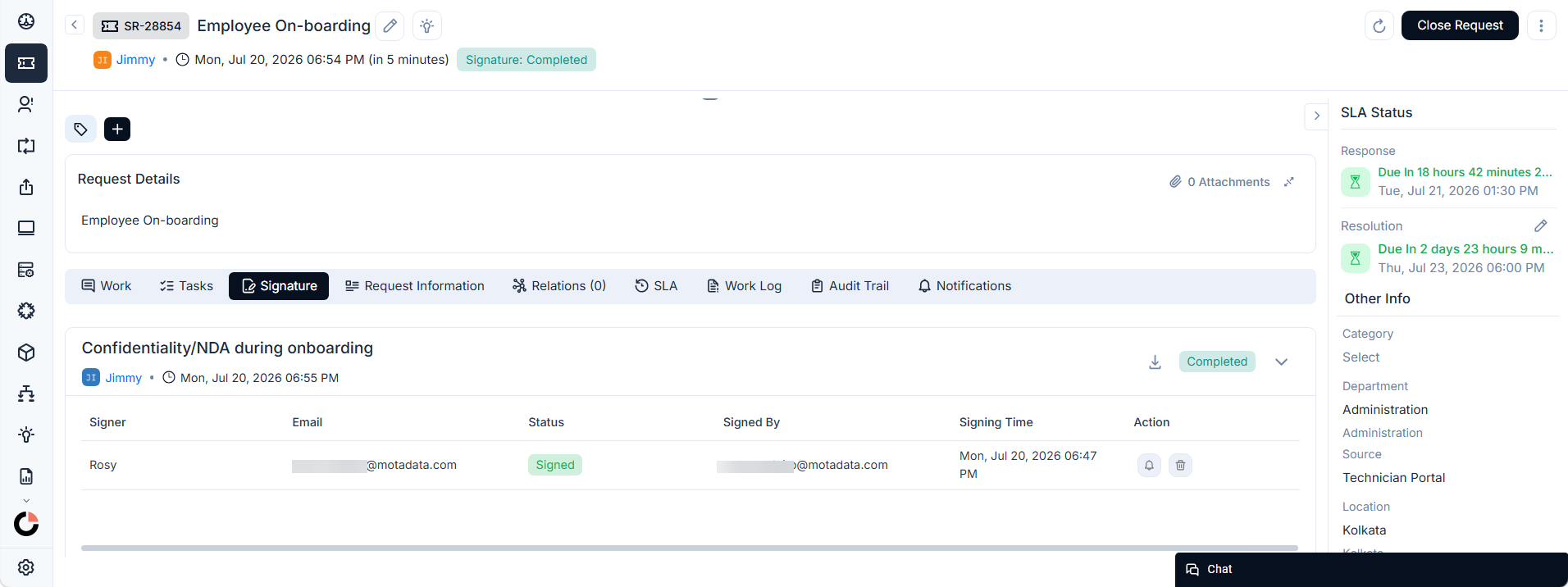 DocuSign digital signature integration overview in ServiceOps