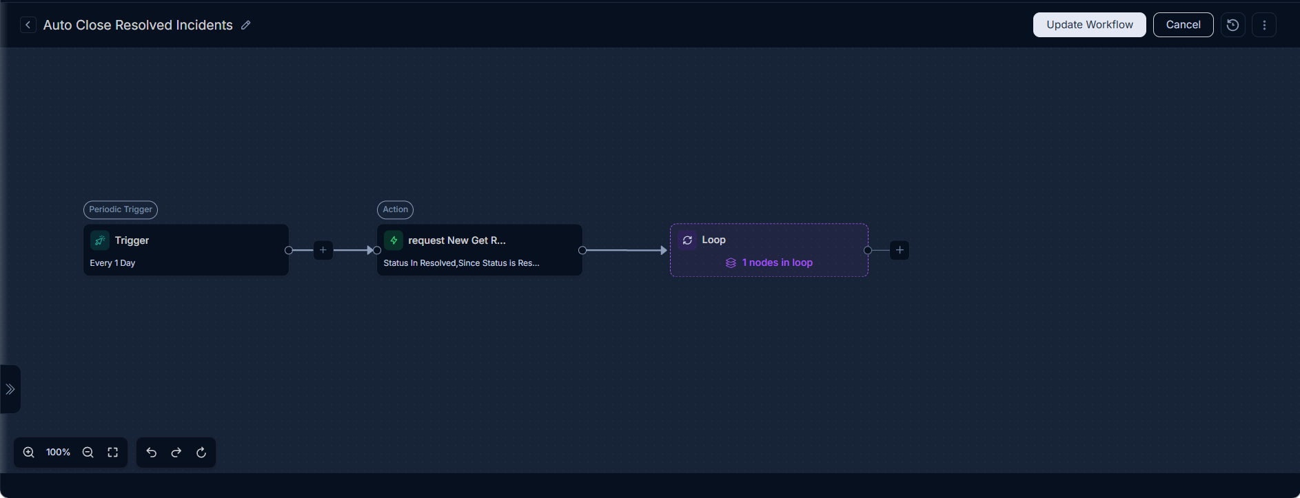 Workflow List with Edit Icon Highlighted