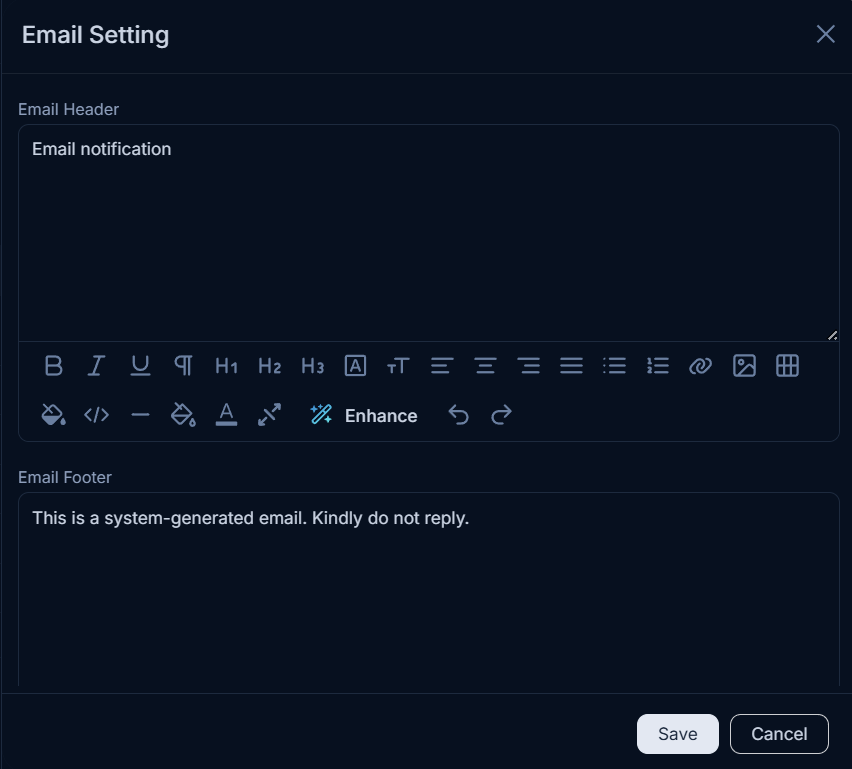 Email Settings