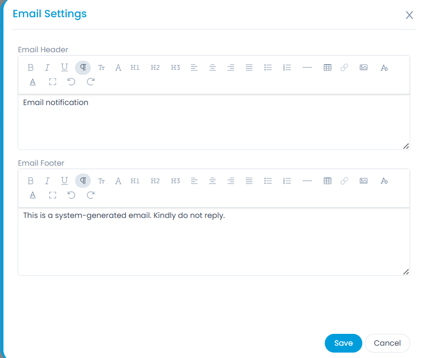 Email Settings