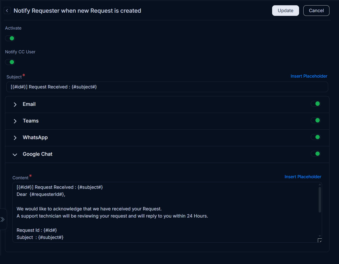Edit Email Template