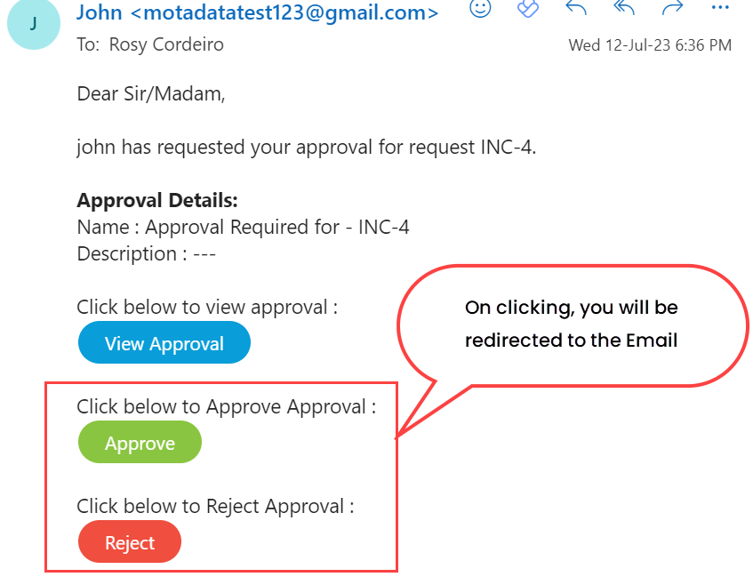 Approval Email
