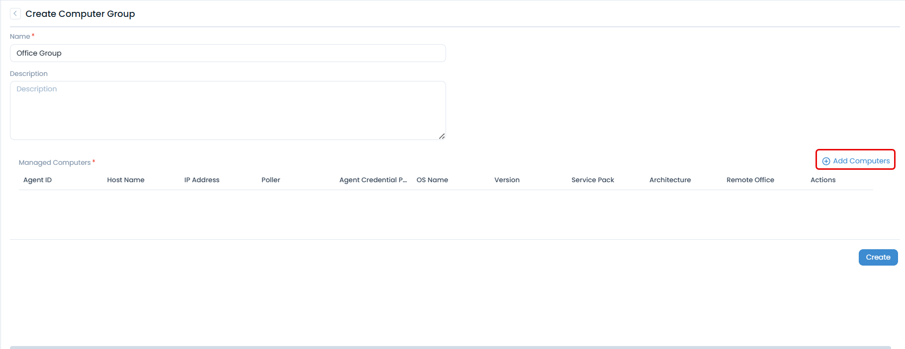 Computer Groups page
