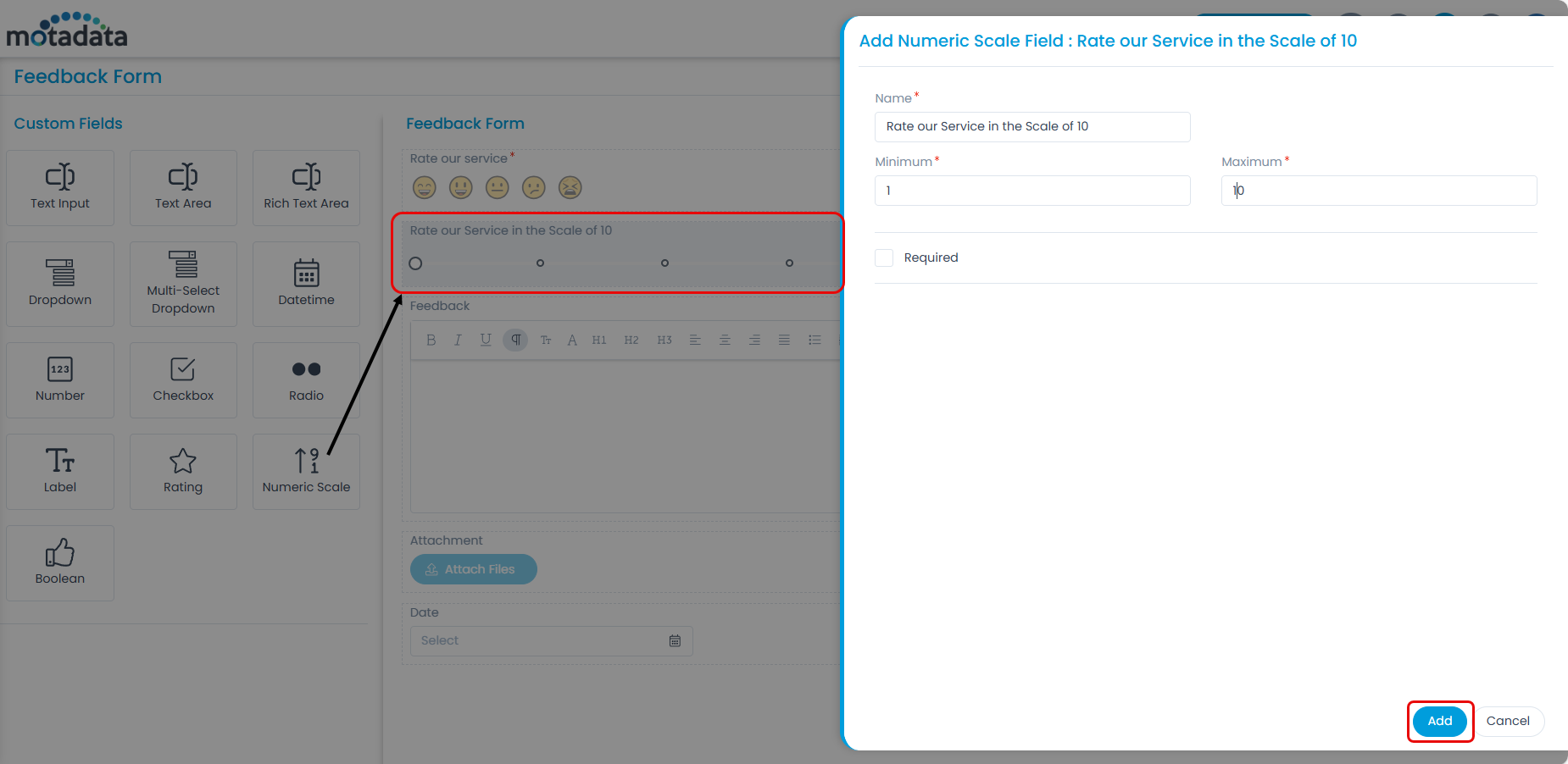 Adding Custom Field in the Feedback Form