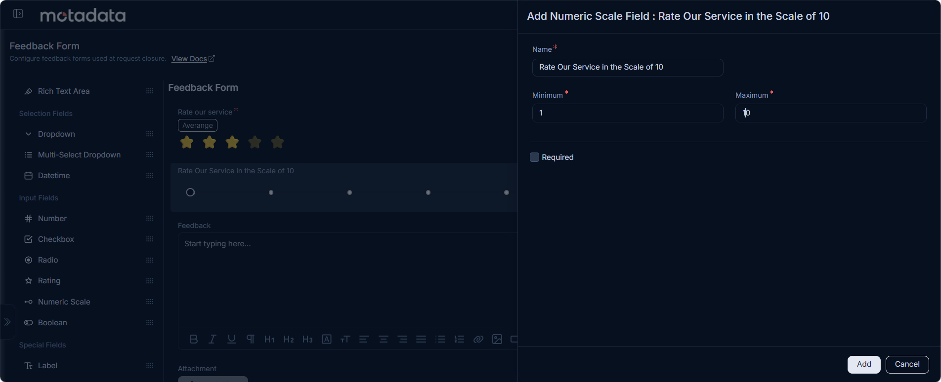Adding Custom Field in the Feedback Form