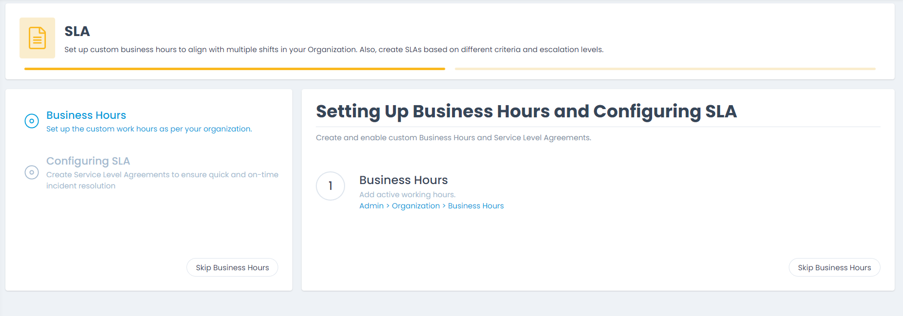 Setting Business Hours and SLAs